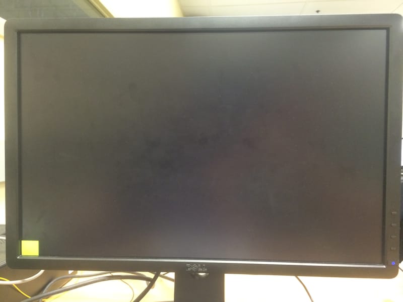 Yellow box in the bottom left corner.