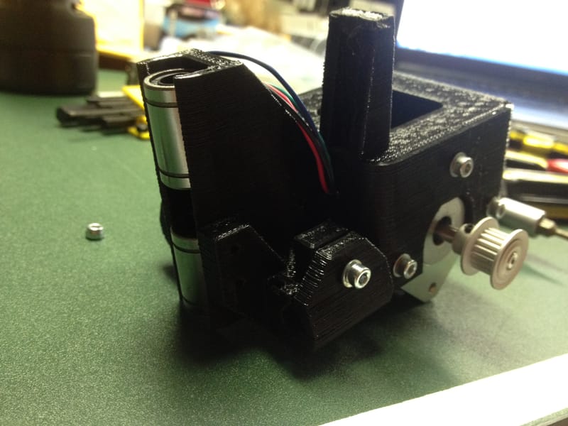 X-Motor Mount Assembled with Linear Bearings and Stepper Motor