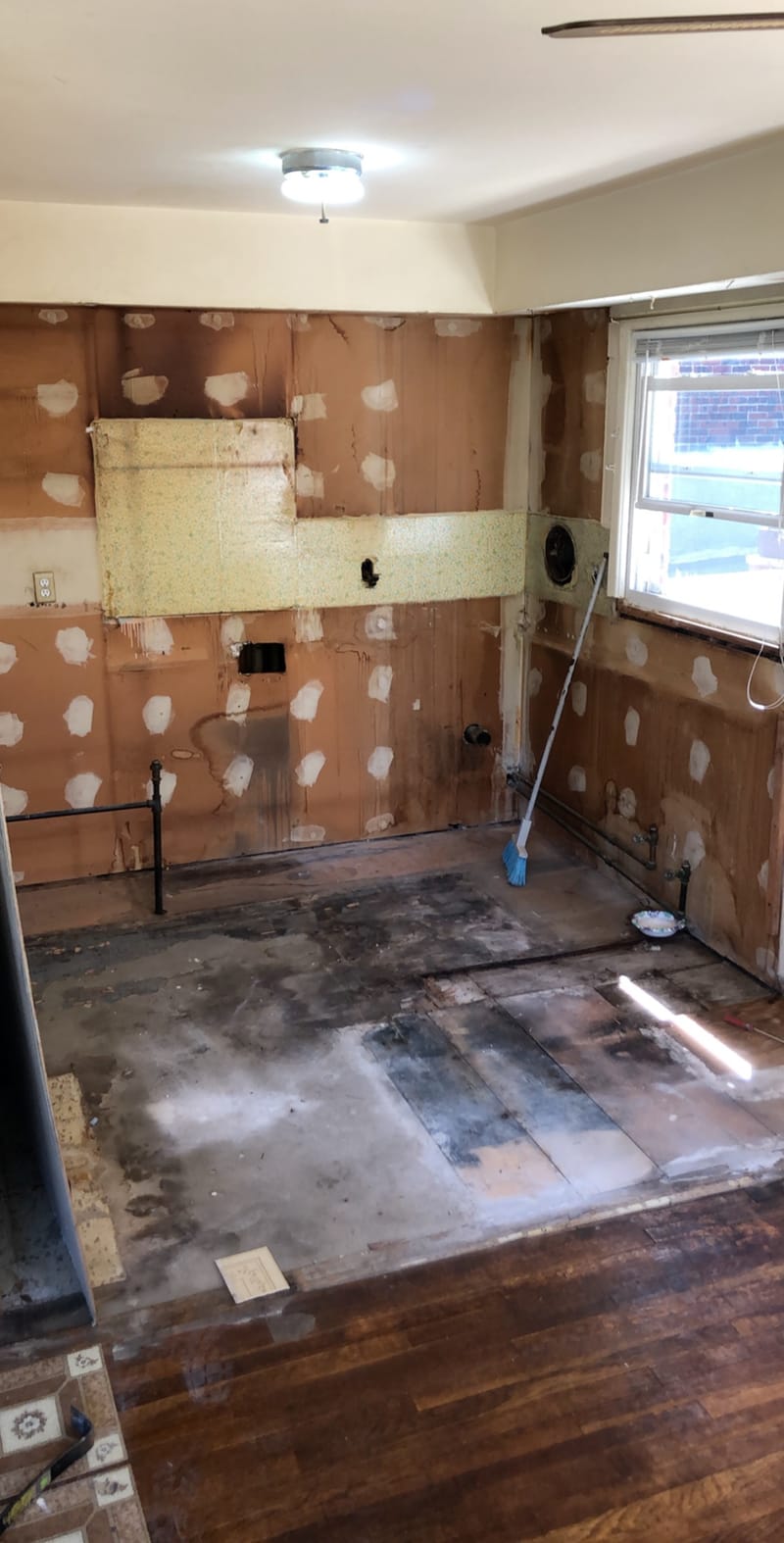 Removing Old Appliances and Flooring