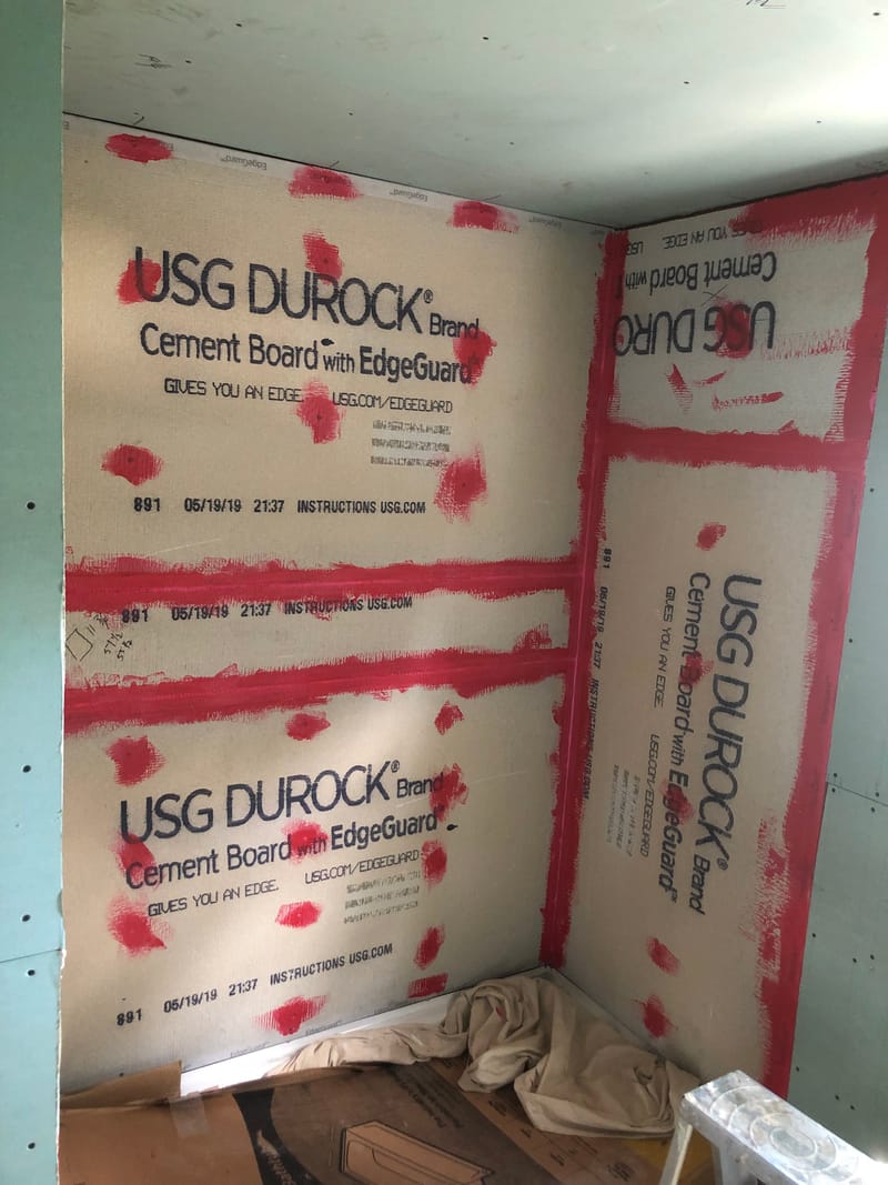 Cement Board in the Shower Enclosure