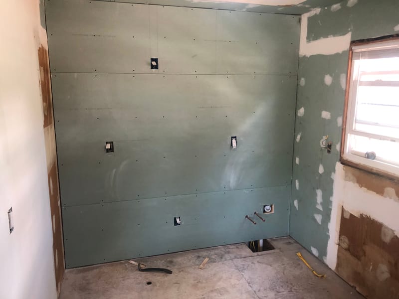 Kitchen Back Wall with Fireblock Drywall