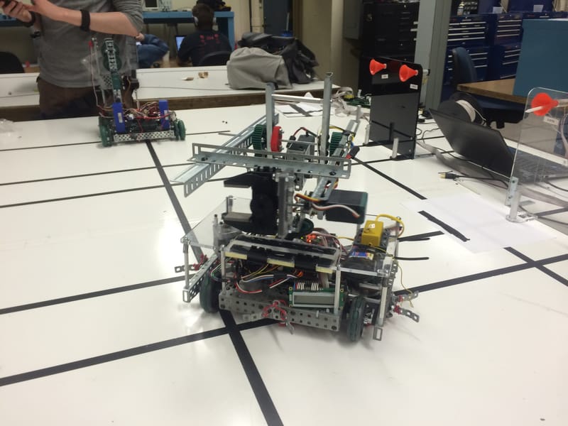 Robot deployed on the competition field.