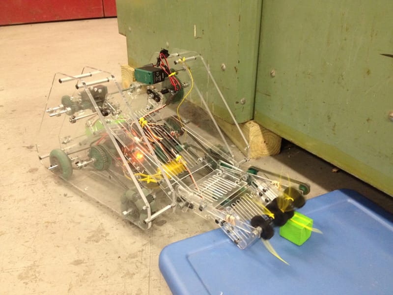 First tests collecting 1" × 1" cubes.