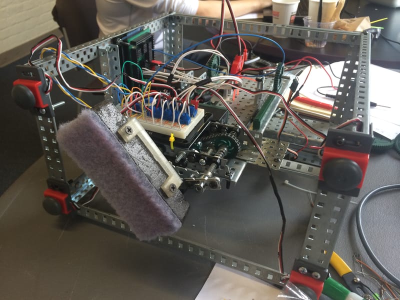 Robot Wired Up and Bracket Mounted