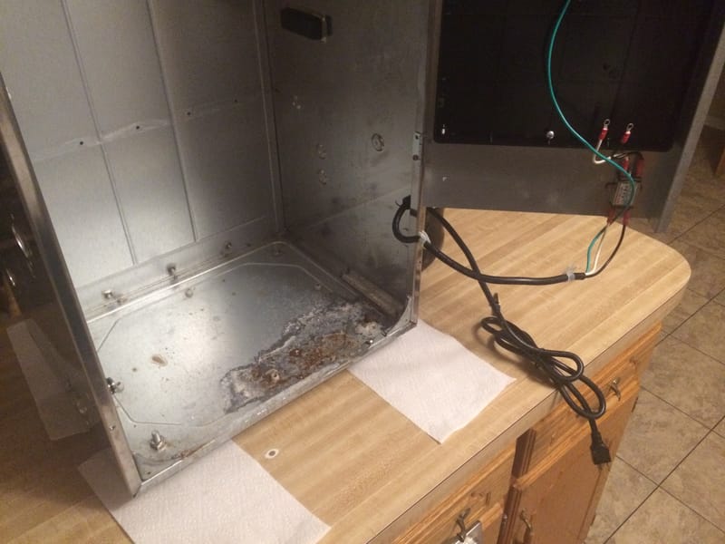 Time to address the corrosion now that the door is out of the way.