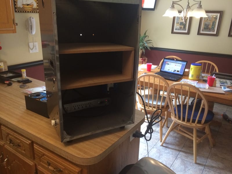 A Second shelf was created by inserting 6" Blocks (The Height of the Desktop PSU).